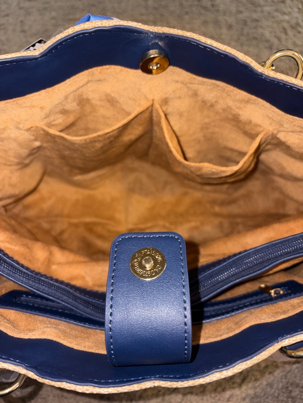 NWT-Betsey Johnson-Blueberry🫐Embroidered-Large XO Tote-Woven Straw-Natural-$118 - Picture 11 of 16